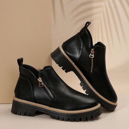 Bottines femme à plateforme avec zip latéral