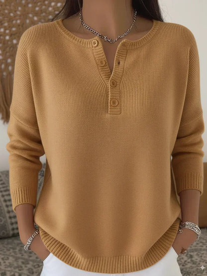 Éléonore | Pull henley boutonné