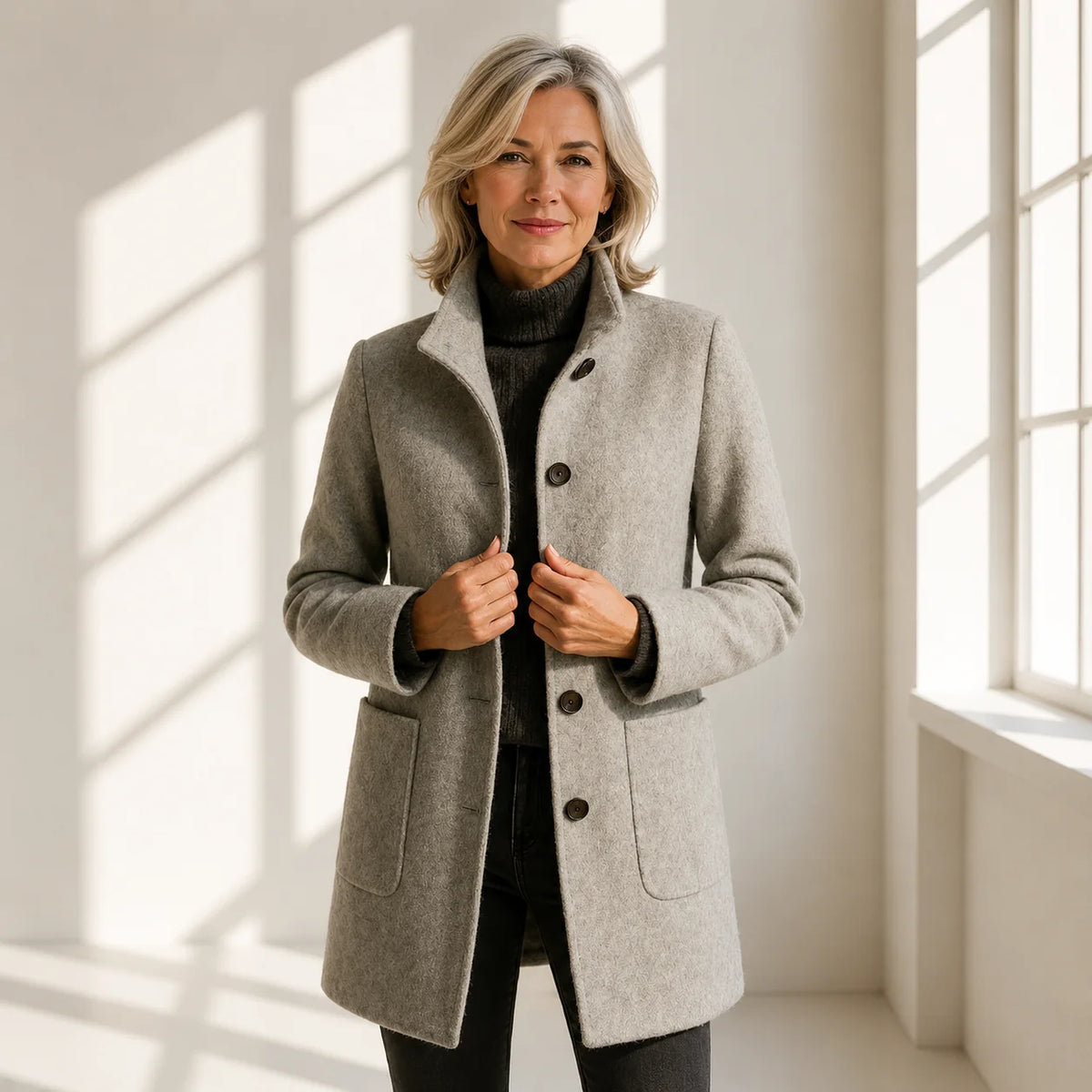Éléonore | Manteau en laine à coupe midi