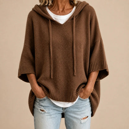 Mirella | Poncho tricoté à capuche