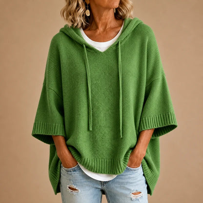 Mirella | Poncho tricoté à capuche