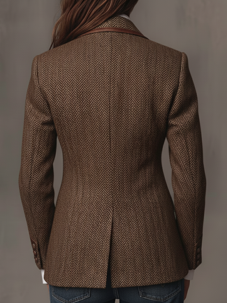 Gisèle | Blazer à Empiècements Imprimé Chevrons