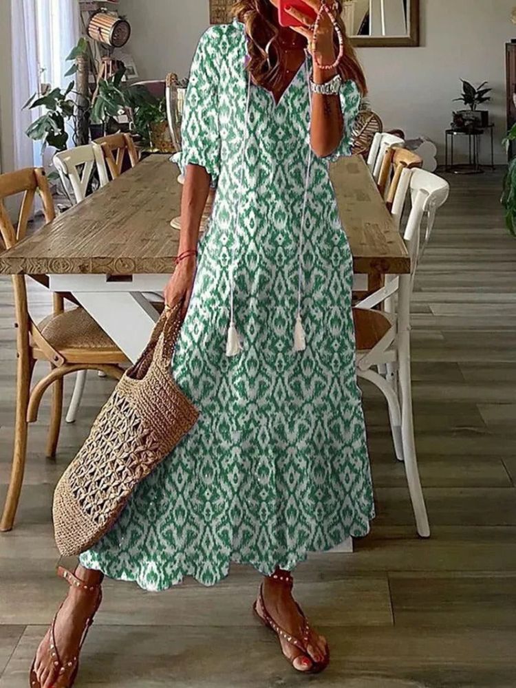 Élodie™ — Élégante robe longue fleurie à la texture veloutée
