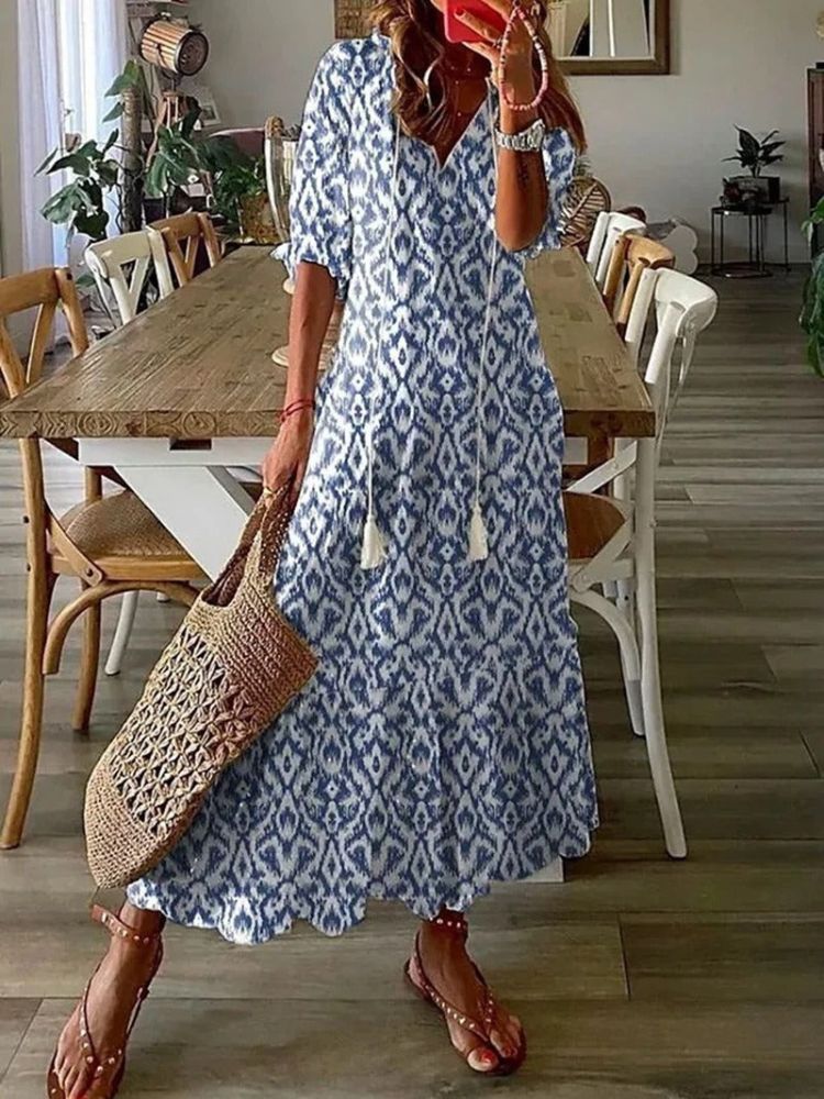 Élodie™ — Élégante robe longue fleurie à la texture veloutée