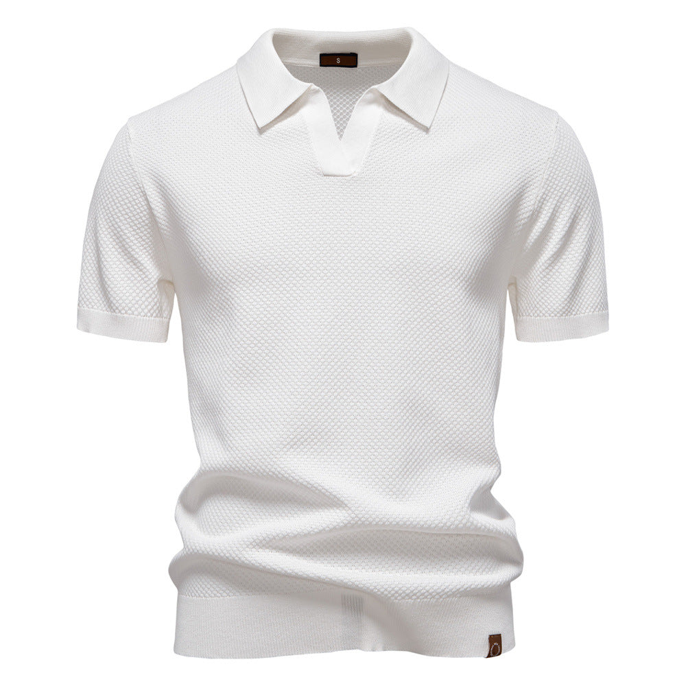 Polo homme structuré avec col ouvert moderne élégant