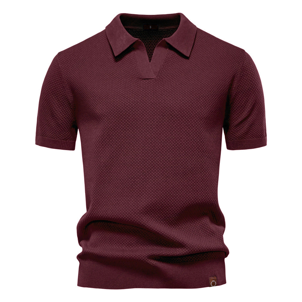Polo homme structuré avec col ouvert moderne élégant