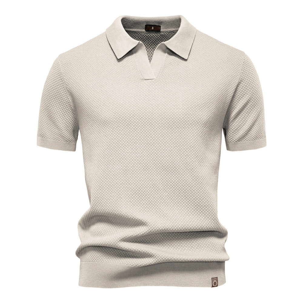 Polo homme structuré avec col ouvert moderne élégant