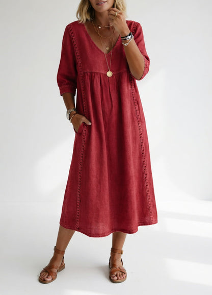Lioréa™ — Robe midi fluide, élégante et décontractée