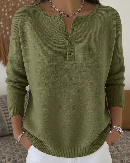 Éléonore | Pull henley boutonné