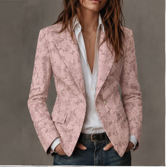 Estelle | Blazer Jacquard Cachemire Ajusté