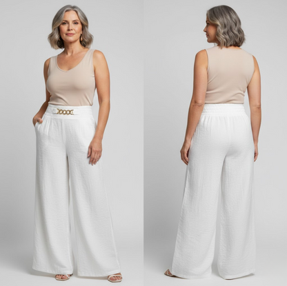 Évelyne™ — Pantalon large taille haute sculptant