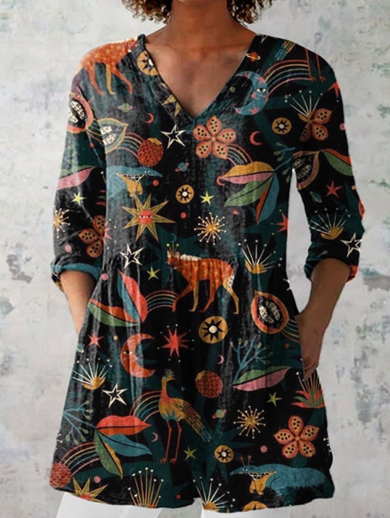 Adeline | Blouse longue à col en V