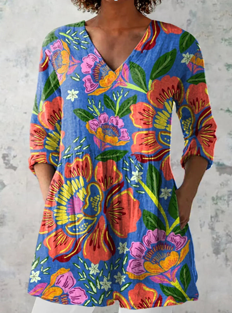 Blythe | Blouse longue à col en V