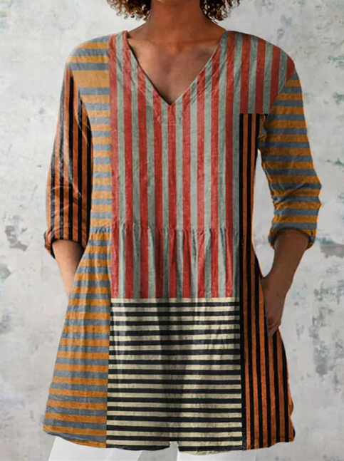 Cordelia | Longue blouse à col en V