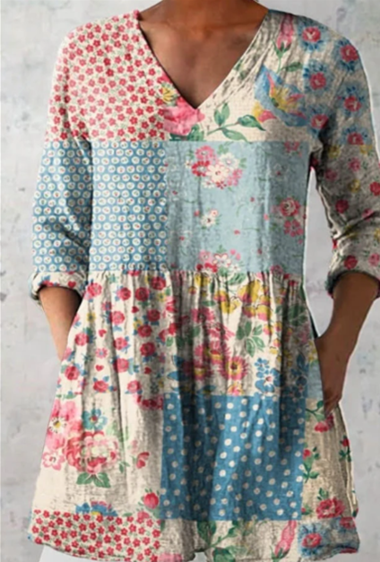 Estelle | Blouse longue à col en V