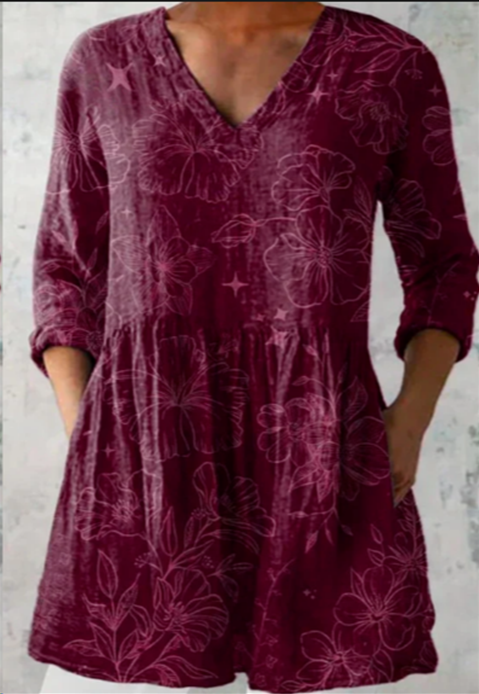 Florence | Blouse longue à col en V
