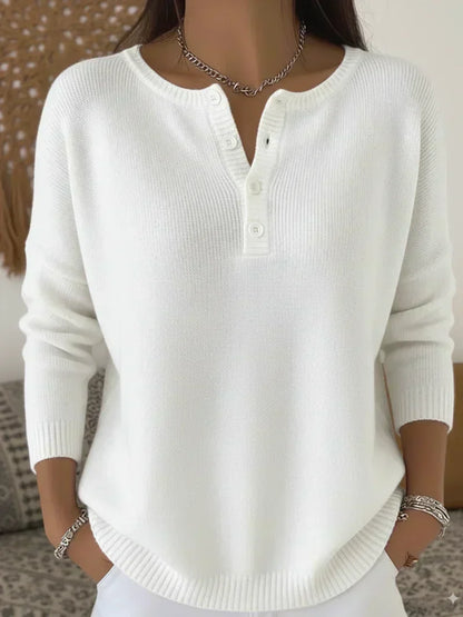 Éléonore | Pull henley boutonné