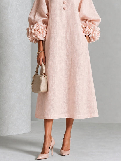 Liliane | Robe Midi Fleurie Élégante