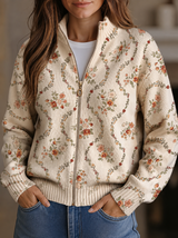 Vivienne | Cardigan Zippé Vigne Fleurie