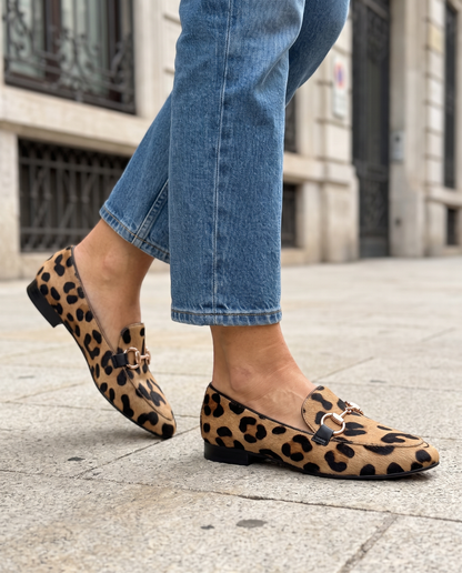 Séraphine | Mocassin léopard à mors doré