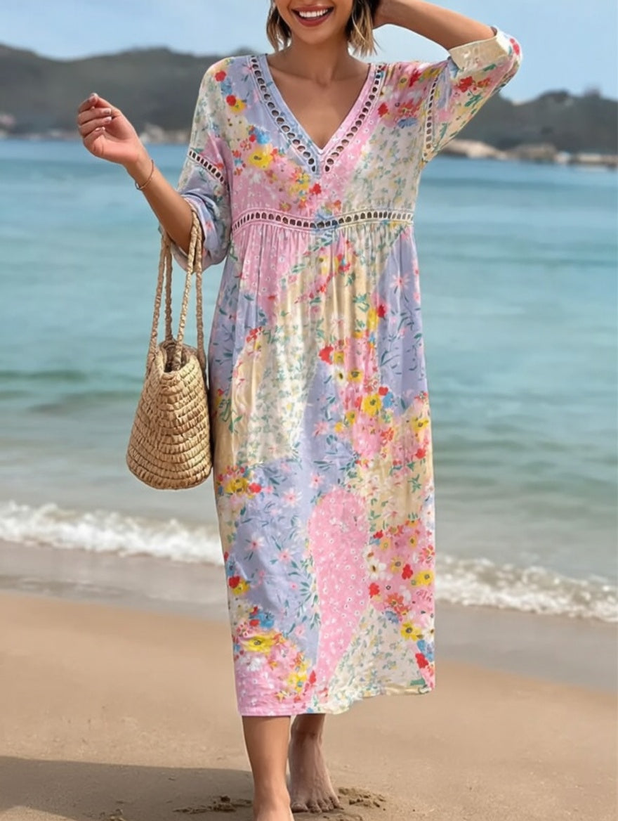 Lysiane™ — Robe fleurie fluide au charme estival