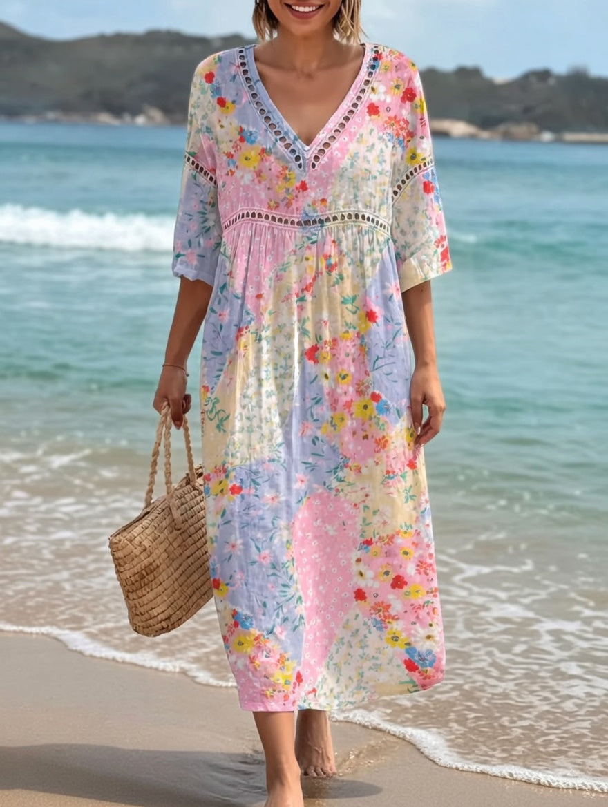 Lysiane™ — Robe fleurie fluide au charme estival