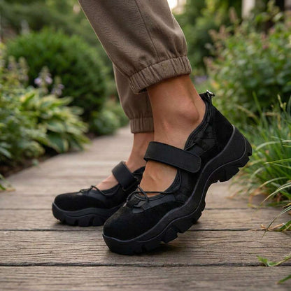 Chaussures confort femme à bride réglable et semelle épaisse