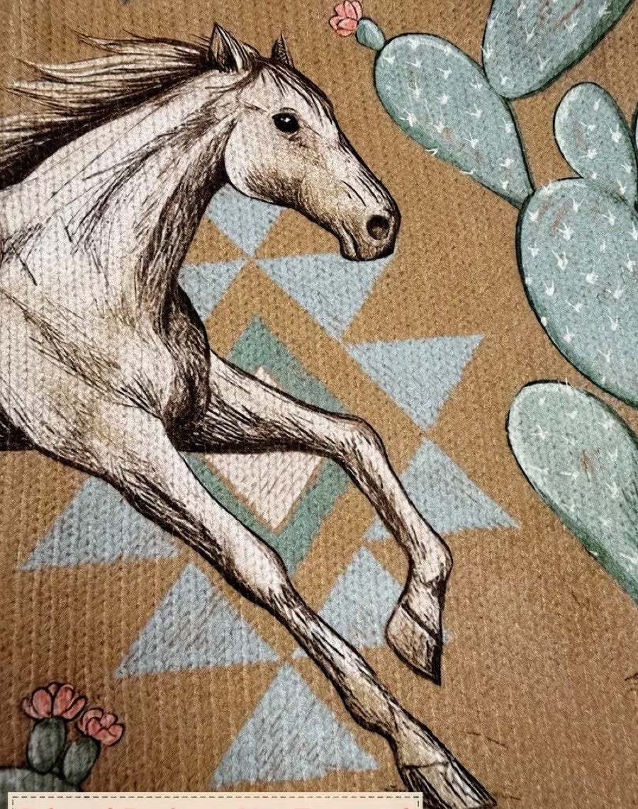 Léocadie | Cardigan Zippé Chevaux du Désert et Cactus