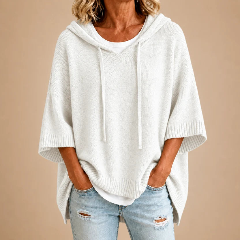 Mirella | Poncho tricoté à capuche