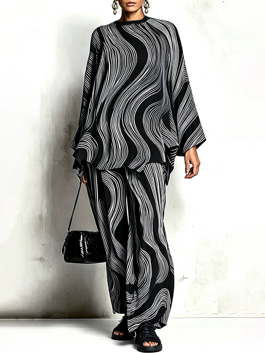 Cléa | Ensemble Haut Oversize à Manches Chauve-Souris et Pantalon Large