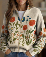Florine | Cardigan Zippé Prairie Fleurie Sauvage